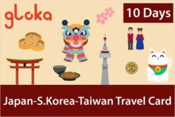 Japan Korea Taiwan travel sim card gloka