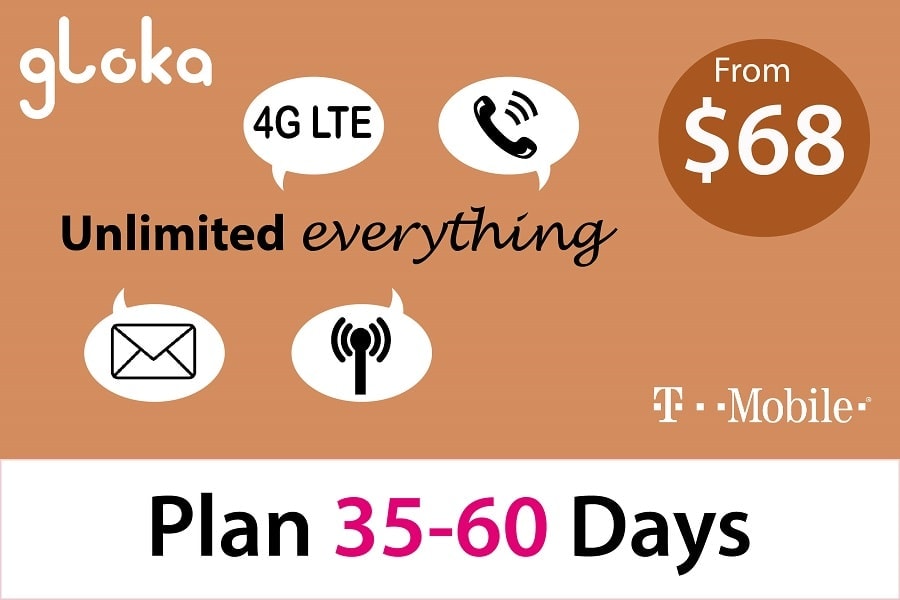 USA Travel SIM card T-mobile short term 35-60 days