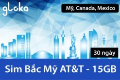 Sim Canada Mỹ Mexico AT&T 30 Ngày 15GB