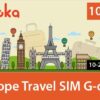 europe travel sim card 10GB 10 days to 28 days gloka