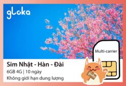 Sim du lịch Nhật hàn Đài Loan Gloka