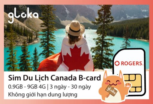 Sim du lịch canada b-card Gloka