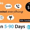 north america prepaid sim card at&t 4g unlimited