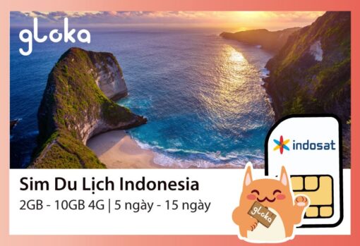 Sim du lịch Indonesia Indosat Gloka