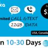 AT&T North America 22GB 10-30 Days Gloka