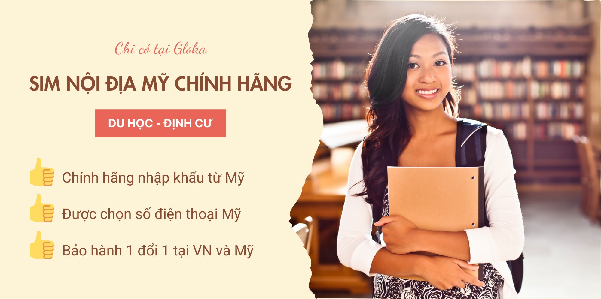 Sim du học định cư Mỹ Gloka