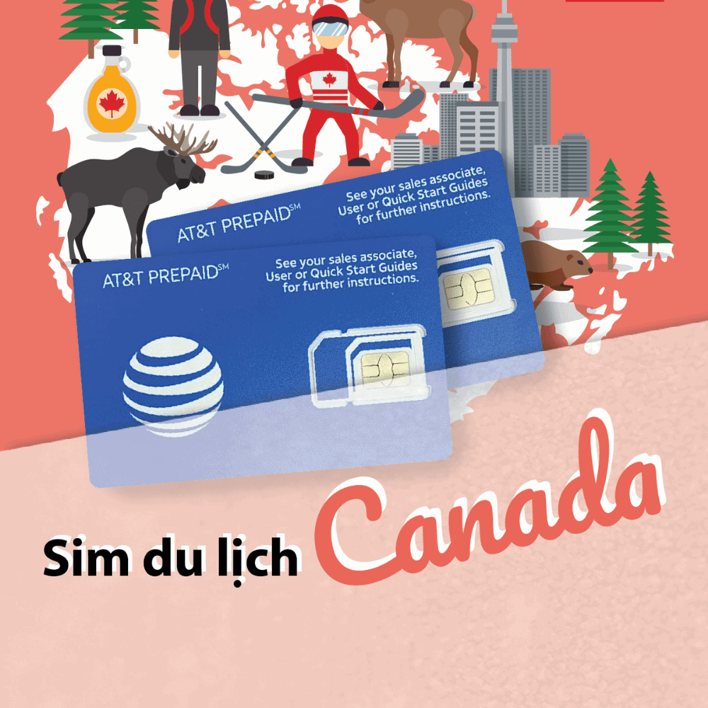 Sim du lịch Canada giá tốt