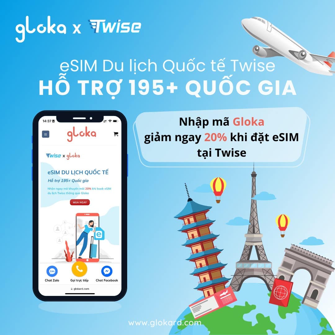 Mua eSIM quoc te Twise tai Gloka